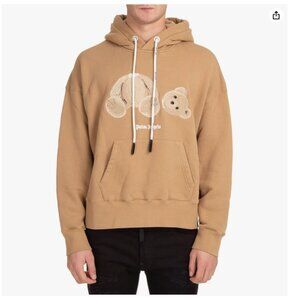Palm Angels Men's Teddy Bear Hoodie - Beige Brown- Size S